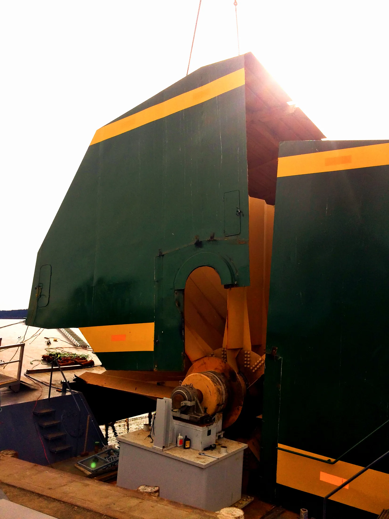 Custom fabrication — vessel hull in the shop