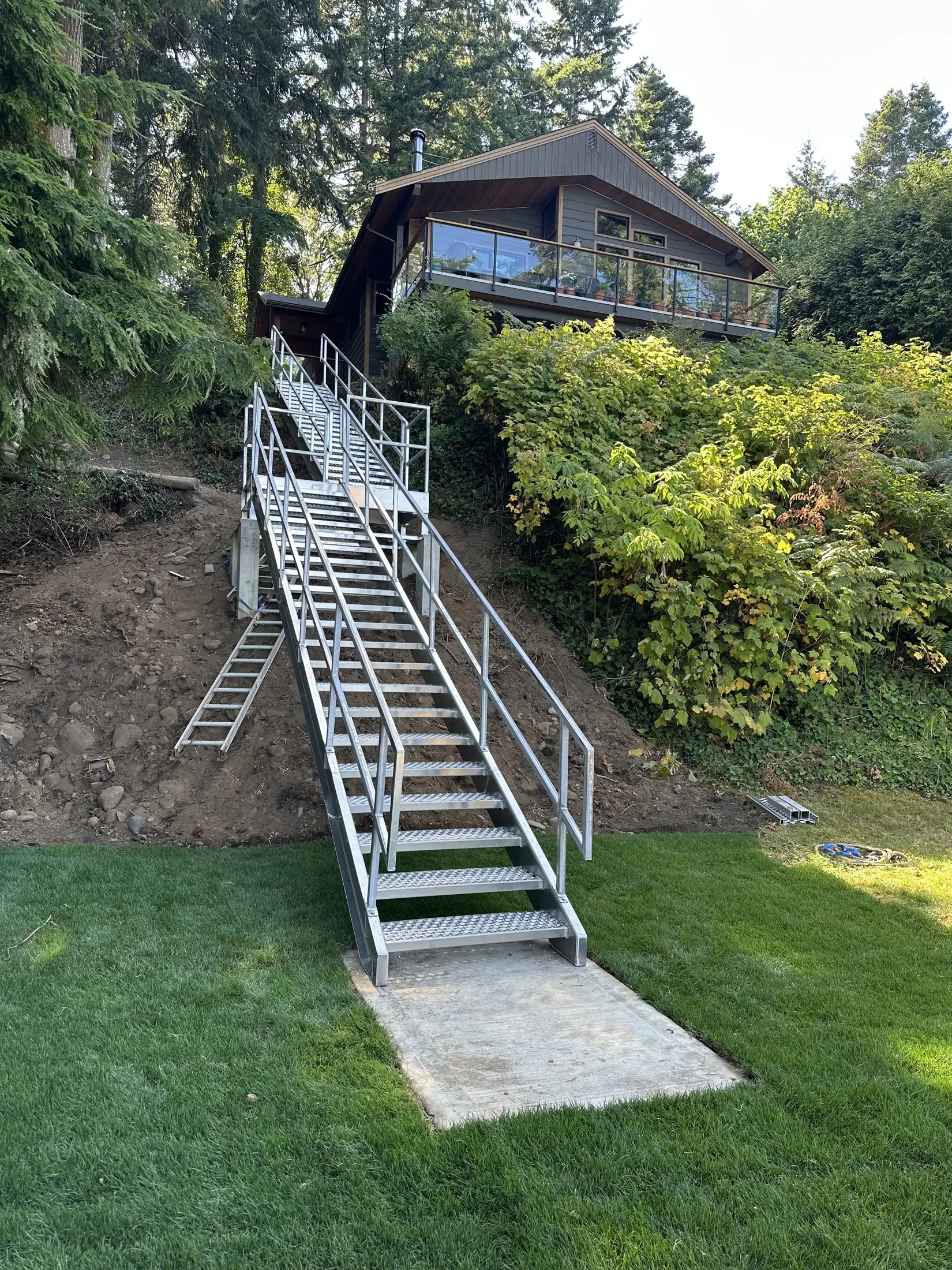 Custom steel beach access stairs
